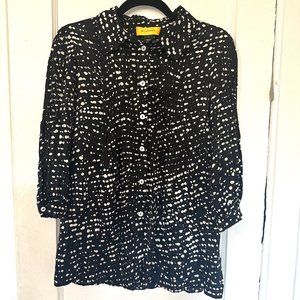 St. John Silk Button Down 3/4 Sleeve Blouse, Size 2